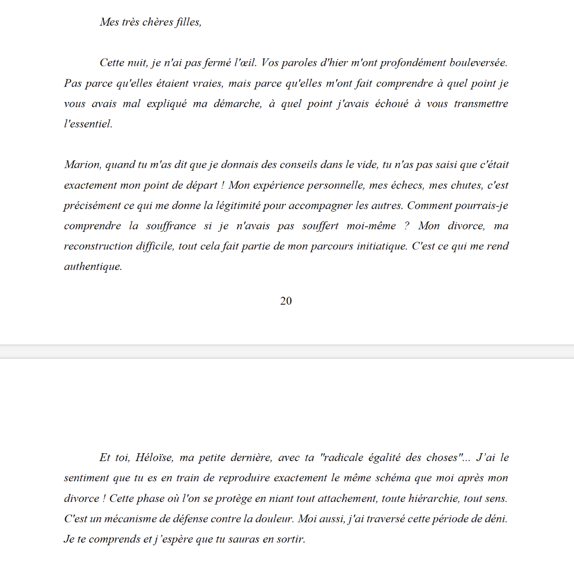 Screenshot of the letter